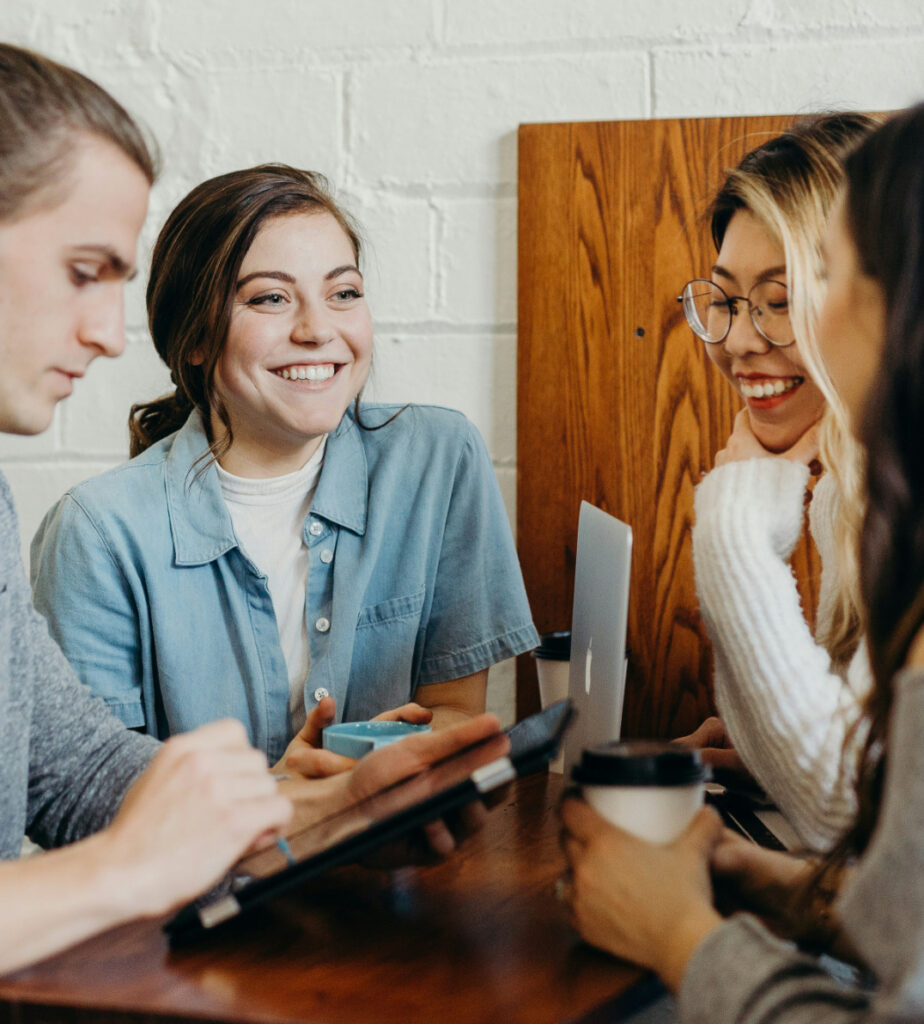 4 people in a meeting