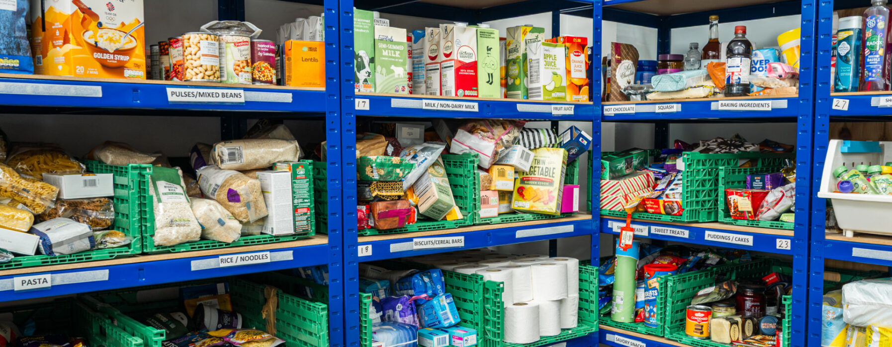 food bank storage shelves